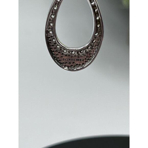 Vintage Designer CZ 925 Sterling Silver Twisted 3D Leverback Dangle  Earrings - Picture 10 of 13